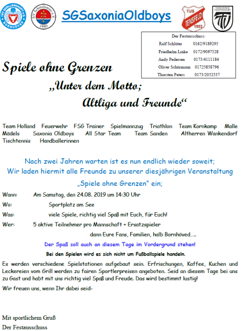 SG Saxonia Oldboys Spiele ohne Grenzen 20190824